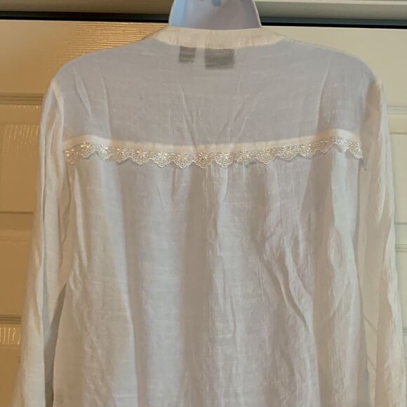 West bound petites, button down, long sleeve, tie waist, polyester/rayon pm - Picture 9 of 12